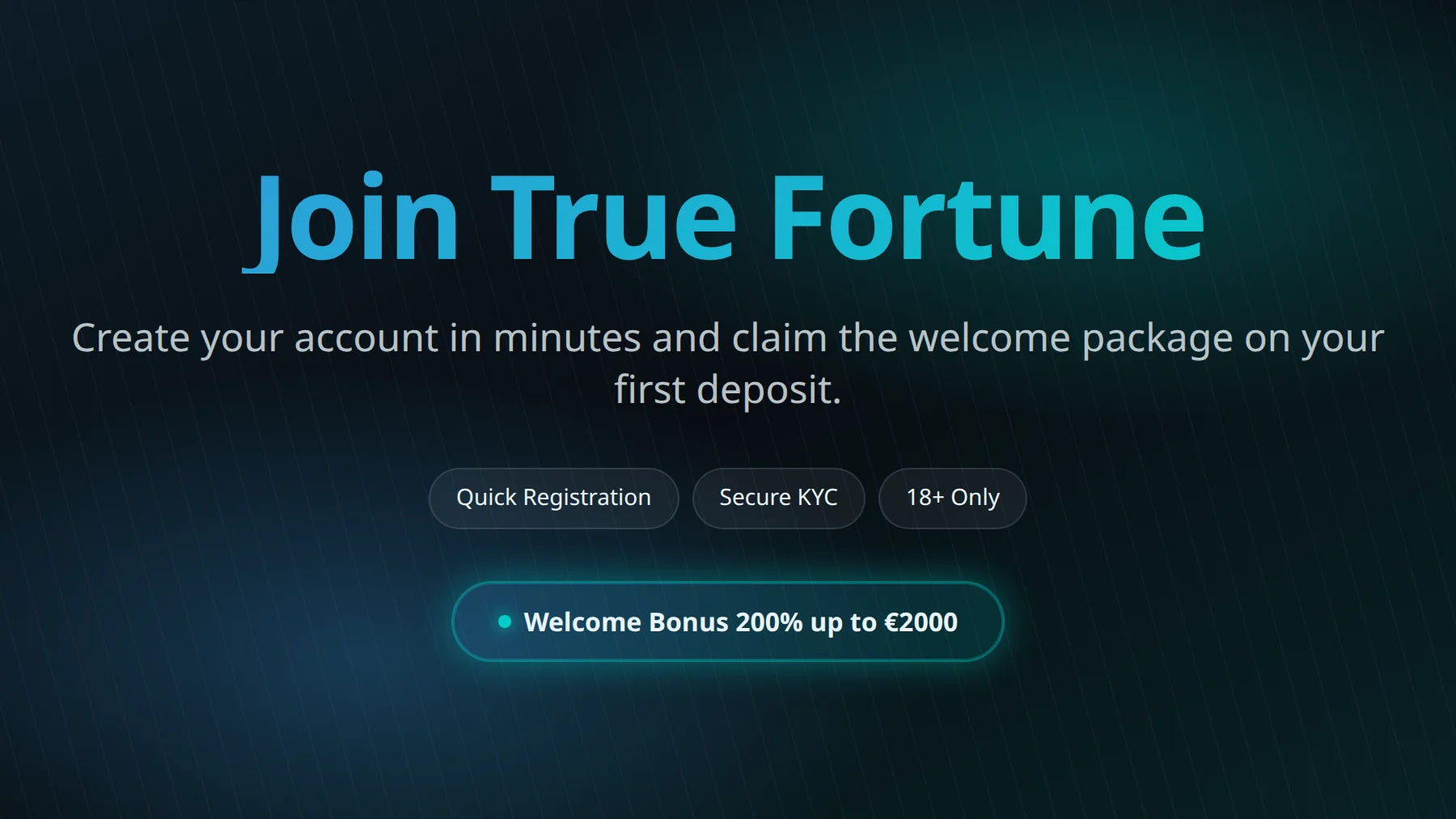 Sign up at True Fortune Casino